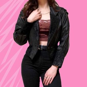 1980's Wilsons Cropped Leather Jacket, XS